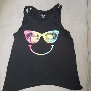 Place Tropical Smiley Face Tank  Black/Multi  Size M 7/8